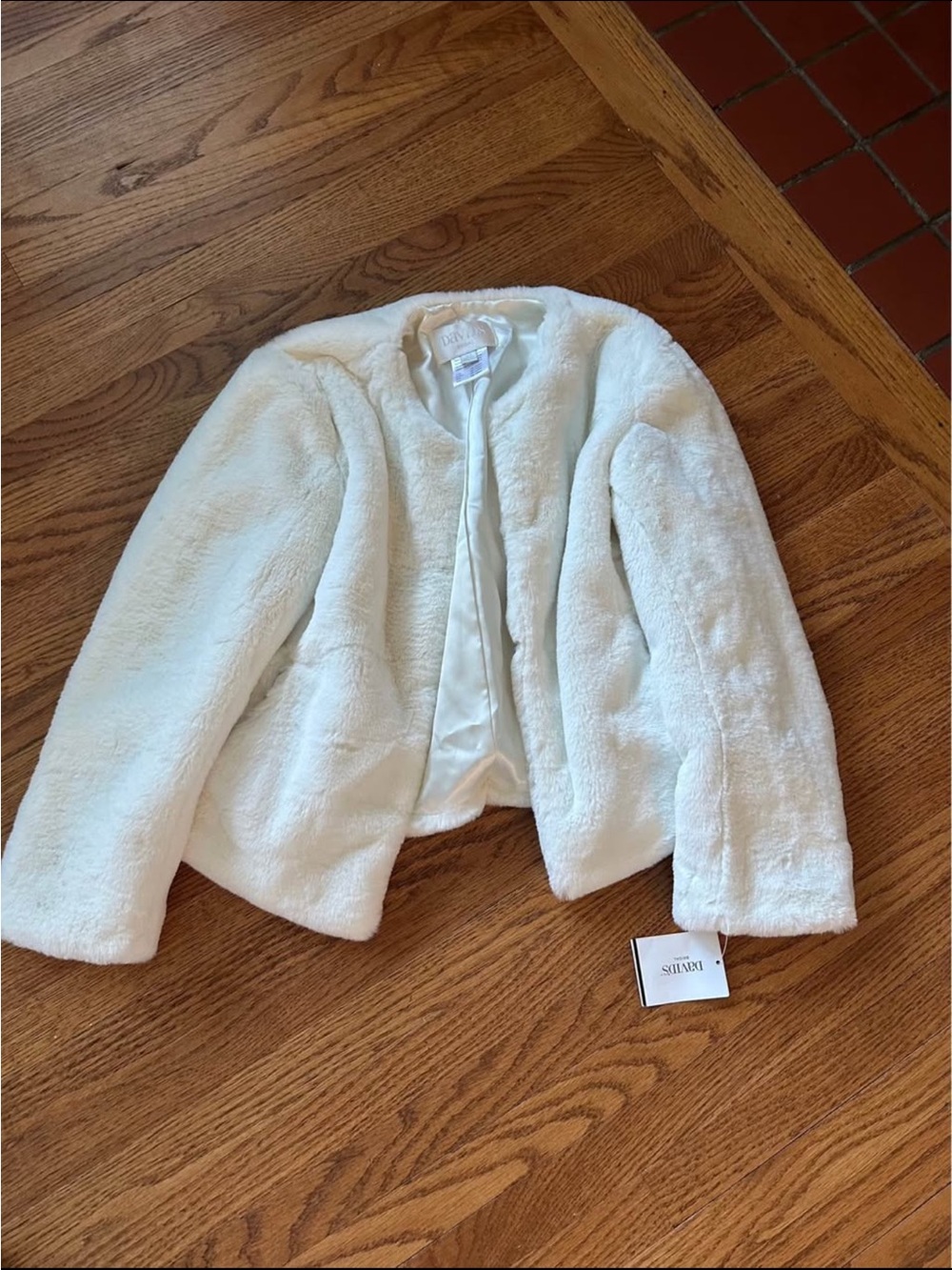 Davids Bridal Cream Plush Teddy Jacket - Bridal Jacket